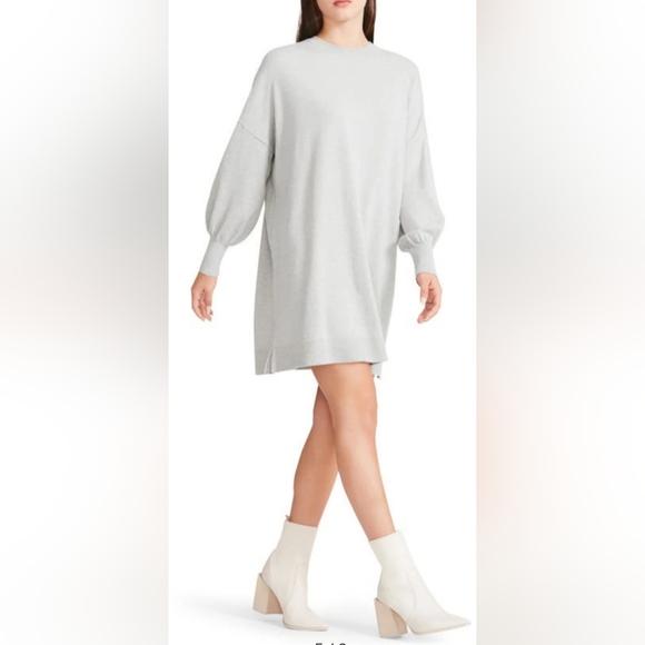 BB DAKOTA Olivia Long Sleeve Sweater Minidress Grey Size Medium 6-8 NWT - Picture 5 of 12